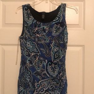 Blue paisley print dress